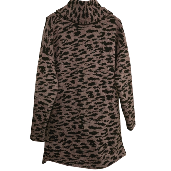 Calia by Carrie Underwood Long Cardigan Sweater w/pockets Sz M Brown/Black Print - Picture 4 of 5